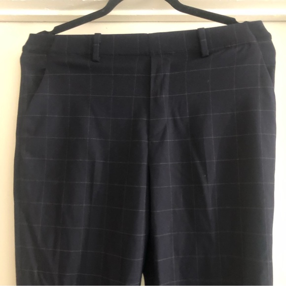 ❤️Uniqlo Navy Blue Checkered Ankle Pants Career Workwear Size S - Picture 2 of 6